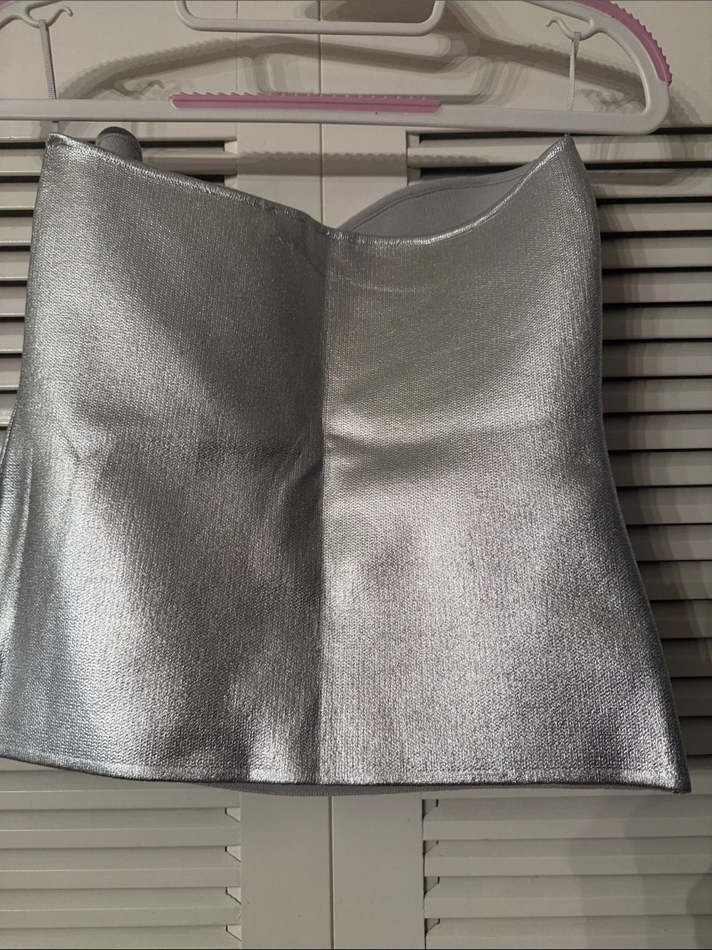 Zara Silver Strapless Bustier Skirt Top
